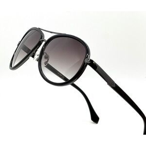 Aviator Sunglasses Gold Accents Black Gradient‎ Lens Fashion Shades Men Lentes